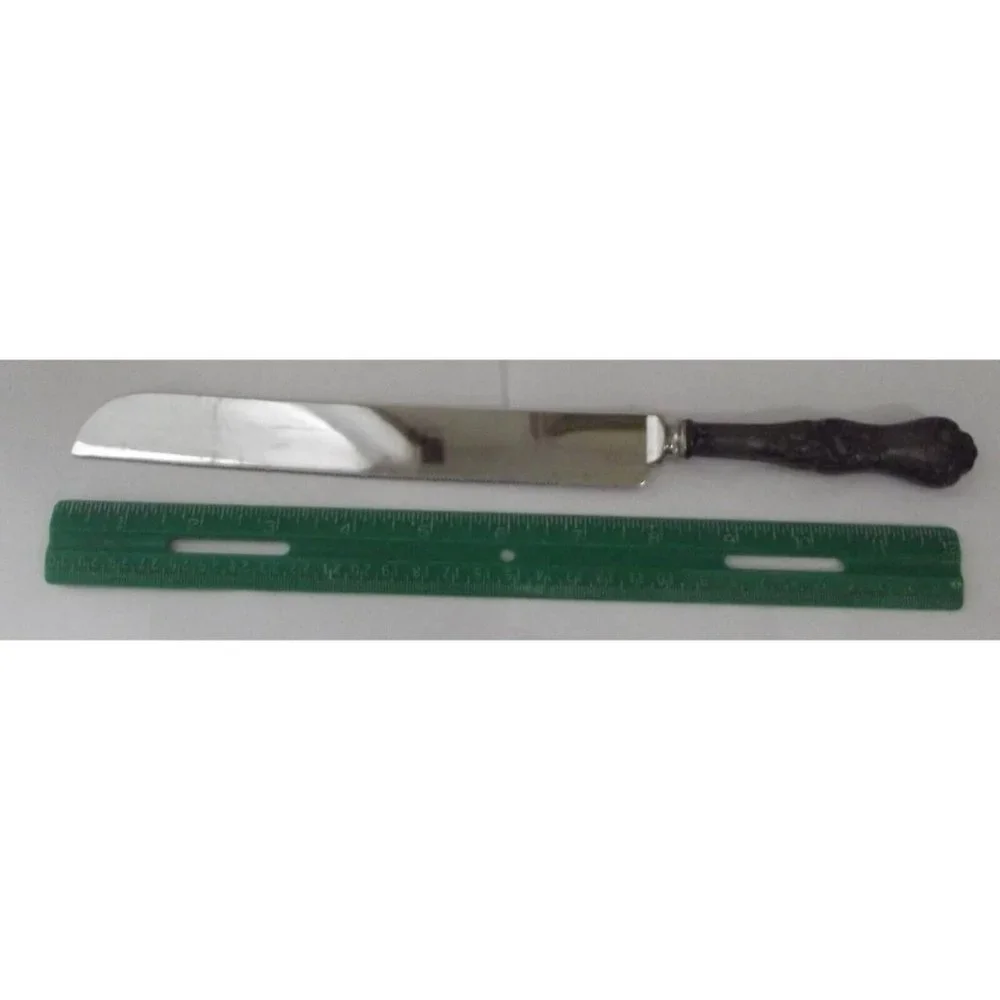 Sheffield England Knife Ornate Handled Distressed Stainless Steel bread 12